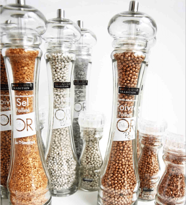 Peper en zout van ‘goud’ en zwarte knoflook van Franse&nbsp;bodem