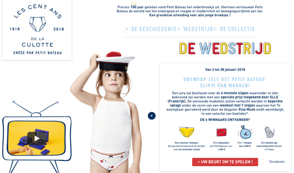 Petit Bateau slip bestaat 100 jaar en viert dat met wedstrijd